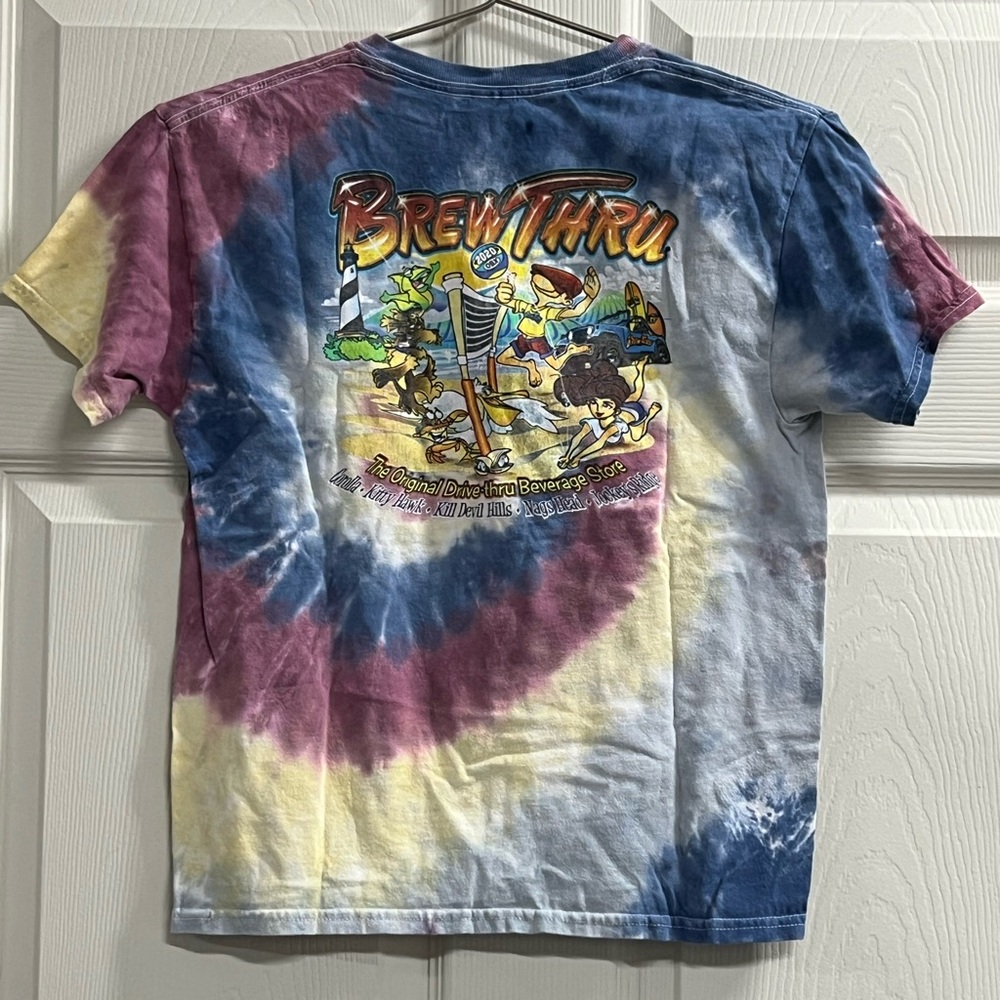 Brew Thru 2020 Outer Banks Youth Tie Dye T-shirt - Size Medium - VGUC